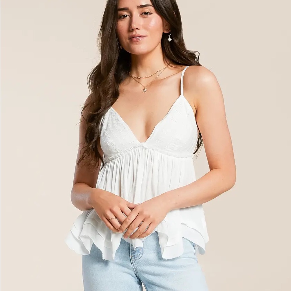 Daytrip Flowy Eyelet Tank Top